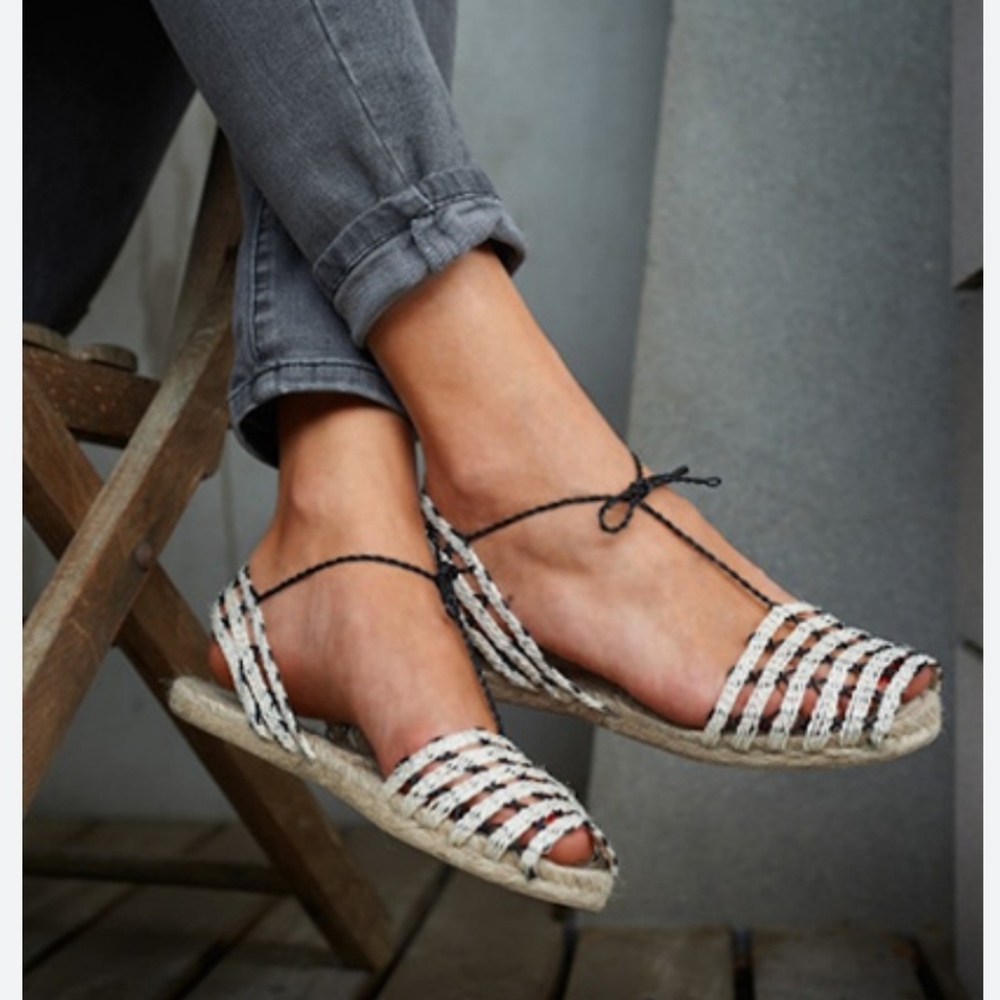 Ball Pages handmade in Spain lace up hand woven espadrilles size 37